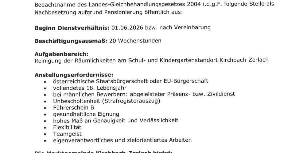 Foto: Foto: Gemeinde Kirchbach-Zerlach